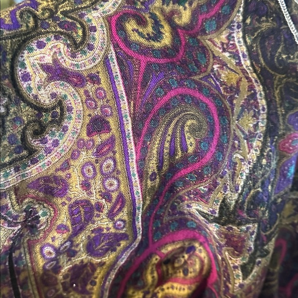 Colorful Paisley scarf top upcycled product boho - Picture 3 of 4